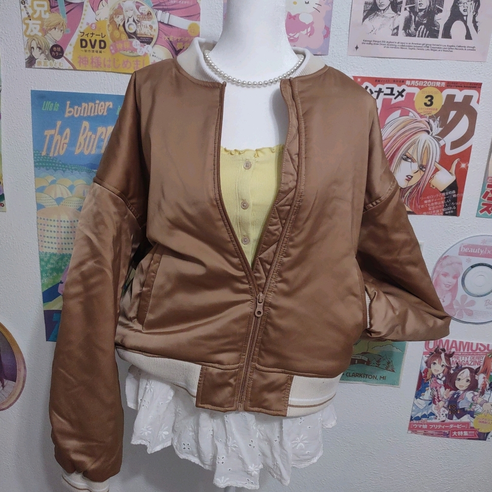 Aerie Offline Satin Bomber Jacket